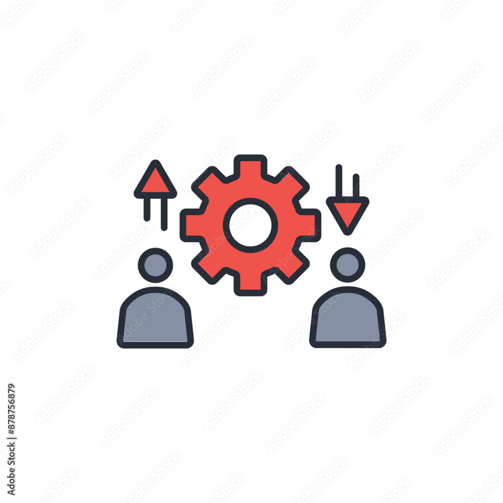 Poster collaborative icon. vector.editable stroke.linear style sign for use web design,logo.symbol illustra