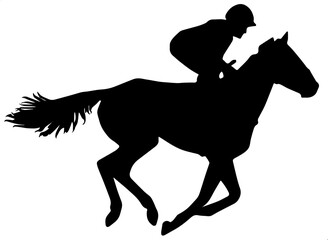 horse and rider of vector silhouette illustration