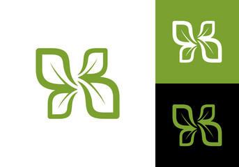 Abstract green leaf logo