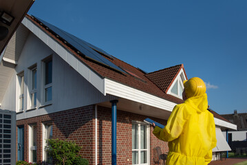 Single family house with solar system or photovoltaic system © Natalje Dietrich