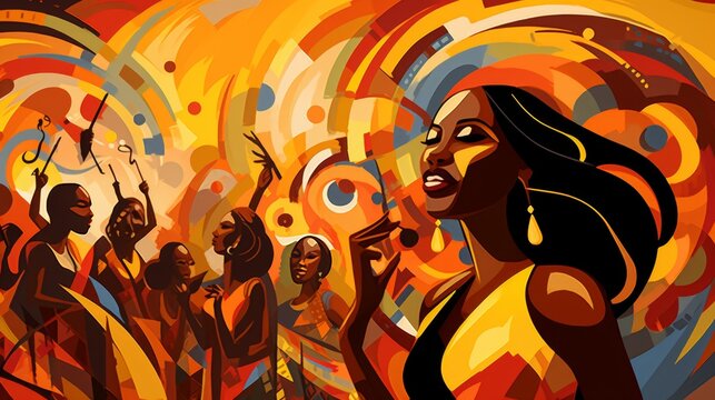 Vibrant Afrocentric Art Illustration with Abstract Patterns. Ethiopian New Year
