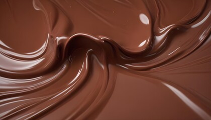 Naklejka premium Liquid brown chocolate flowing