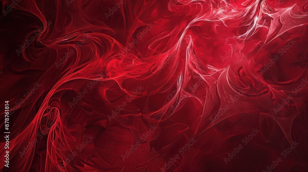 Fototapete Abstract Background, a dynamic composition of monochromatic reds with intricate patterns and flowing forms, evoking a sense of energy and intensity.
