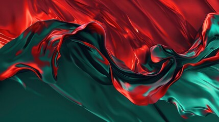 Obraz premium Abstract Background, a dynamic blend of bright red and deep teal with fluid forms and intricate textures, creating a visually stunning and contemporary look.