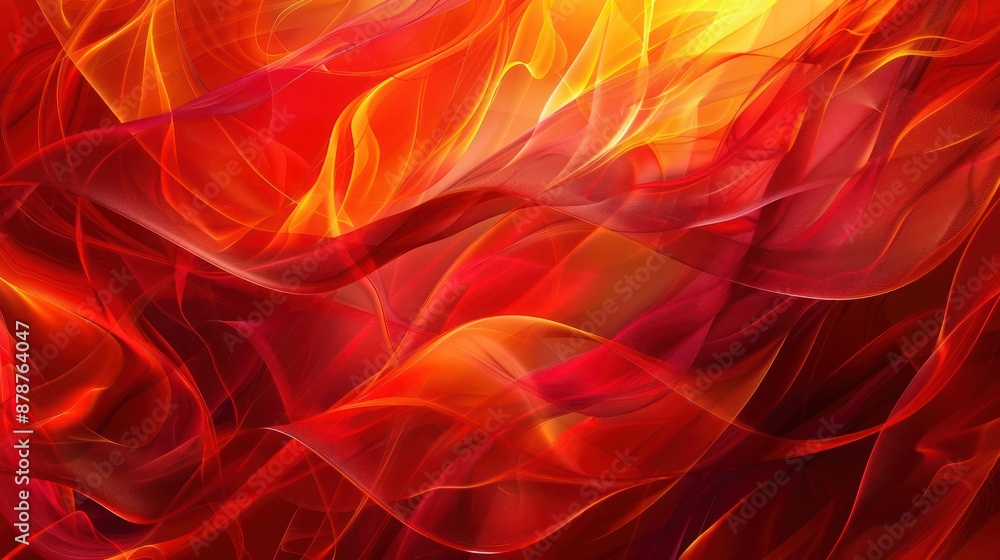 Leinwandbilder abstract background, a dynamic array of translucent layers in vibrant red and orange, with fluid sha