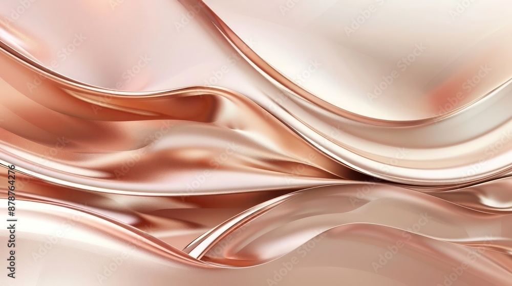 Fototapete abstract background, a dynamic composition of metallic rose gold accents layered over a soft gradien