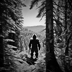 Sasquatch in natural environment. the rare case of being seen without being noticed. 