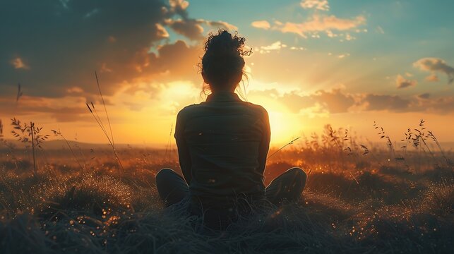  A person sitting alone, lost in thought, with a slight, introspective smile, reflecting on something personal.