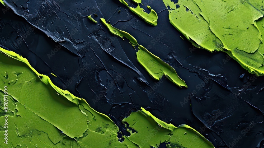 Fototapete Abstract Background, a high-resolution image of a textured surface with bold lime green and dark navy, showcasing a mix of smooth and rough patches