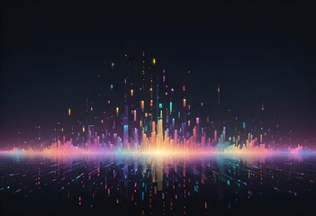 Burst flower like holographic Crystal with colorful light reflections, dark background, painting, multicolor, reflections, shiny, background, abstract, fantasy