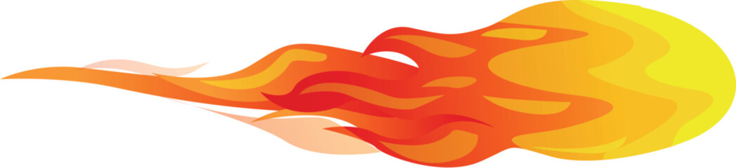 Fireball leaving trail of orange flames is flying in space © nsit0108