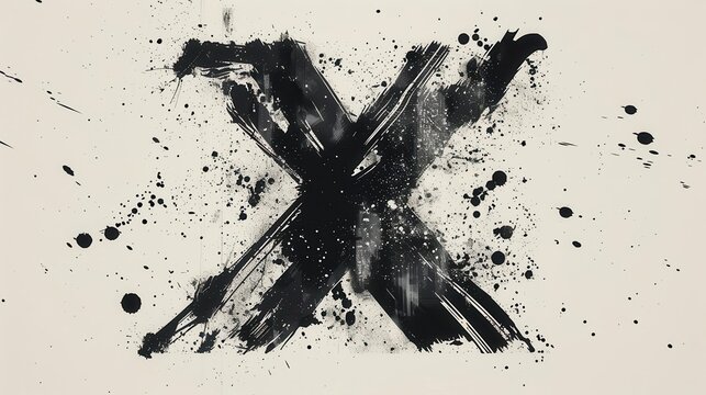 graffiti font letter x black spray paint street art style urban culture alphabet illustration