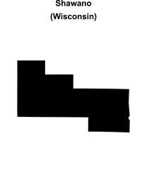 Shawano County (Wisconsin) blank outline map