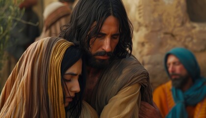 Jesus Comforting Mary and Martha after the Death of Lazarus