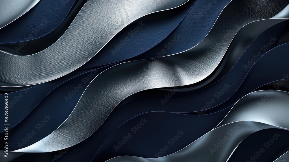 Poster abstract background, a rich composition of tonal textures in deep navy and soft silver, featuring sm
