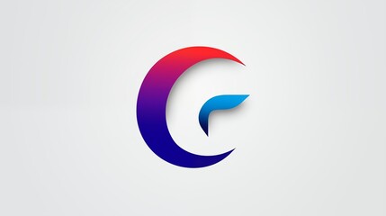 Abstract Gradient Colorful Logo with Crescent and Curved Design Elements