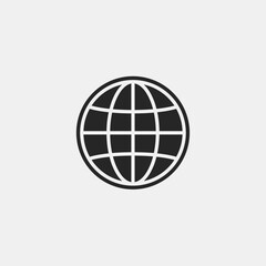 Earth globe icon flat vector design