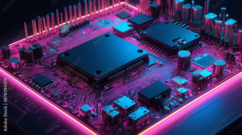 Poster electronic circuit board with processor