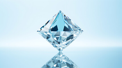 A flawless diamond, reflecting light, showcasing brilliance.
