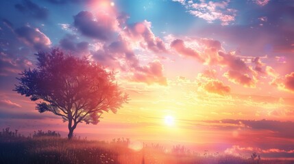 Fototapeta premium Free good morning scene wallpaper background photo