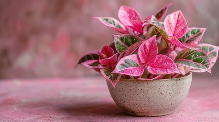 Serene Pink Plant in Pastel Bowl