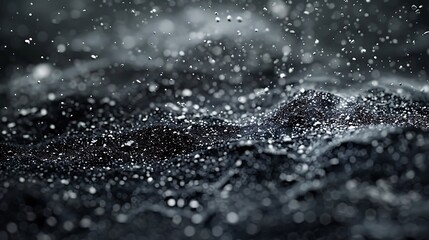 Silver particles strewn across the dismal backdrop