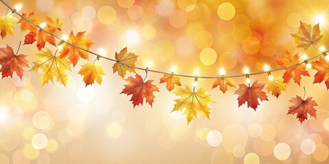Fototapeta premium Autumn holidays and sale background. Thanksgiving Day greetings card. Multi-colored pumpkins, autumn leaves and flowers, acorn cones, decor on a white background top view copy space