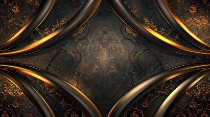 Abstract Background, a sophisticated blend of metallic gold highlights set against a deep, rich background with intricate patterns, evoking a sense of grandeur and elegance.
