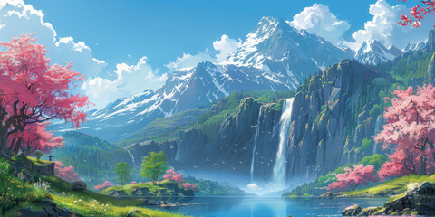 紫陽花のある風景画