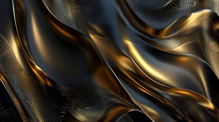 Naklejka premium Abstract Background, a sophisticated blend of metallic gold highlights set against a deep, rich background with intricate patterns, evoking a sense of grandeur and elegance.