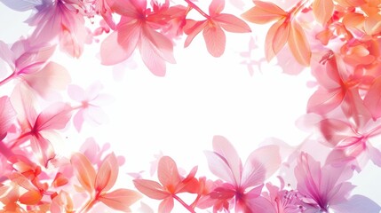A group of pink and orange flowers arranged in a circular pattern, ideal for use in designs related to nature, beauty, or celebration