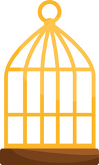 Empty golden birdcage is waiting for its inhabitant