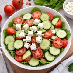 salad with tomatoes and cucumbers