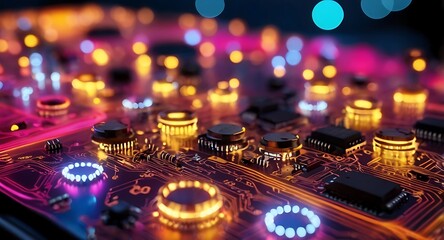Abstract background technology circuit bord, processor, electrical, chip, communication, motherboard, computer, circuit board, illustration, microchip