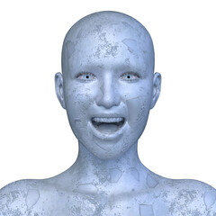 女性の顔アップ　3DCGレンダリング