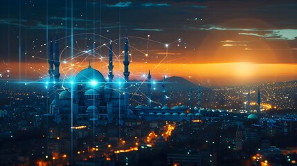 Obraz premium Network connection concept between Turkey with space station, Turkey network connection from Space station