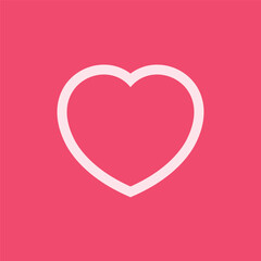 Heart thin line icon, love symbol icon set, love symbol vector. red heart icon. heart vector illustration. red background.