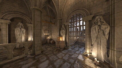 石造りの街並み　3DCGレンダリング