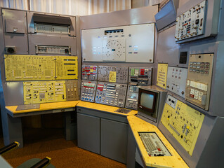 Old control panel of soviet nuclear missile