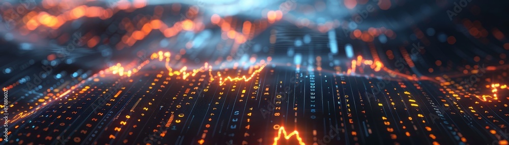 Poster advanced ai financial analysis visualization with predictive analytics and investment insights