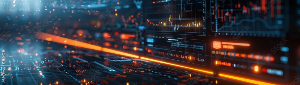 Poster advanced ai financial analysis with predictive charts and graphs