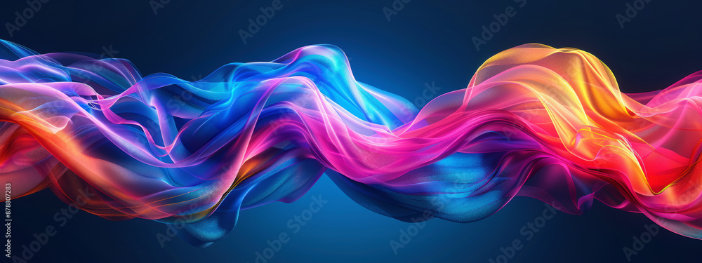 Poster abstract colorful wave flowing in smooth lines