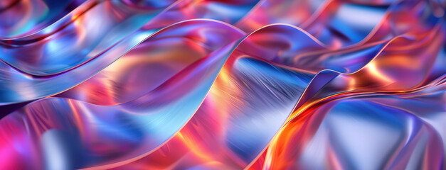 Abstract background forming an holographic wavy texture