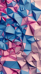 Obraz premium Abstract pink blue geometric triangles background for modern design and technology concepts. 