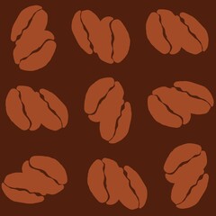 coffee beans, brown and orange coffee background