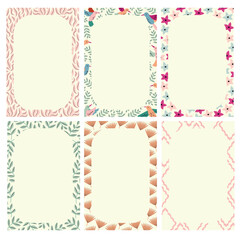 Set of weekly planner . Flowers and leaves. Kids schedule of classes. Notes and to do list. Memo pages with Flowers. Summer. Garden. Timetable design. Organizer sheets