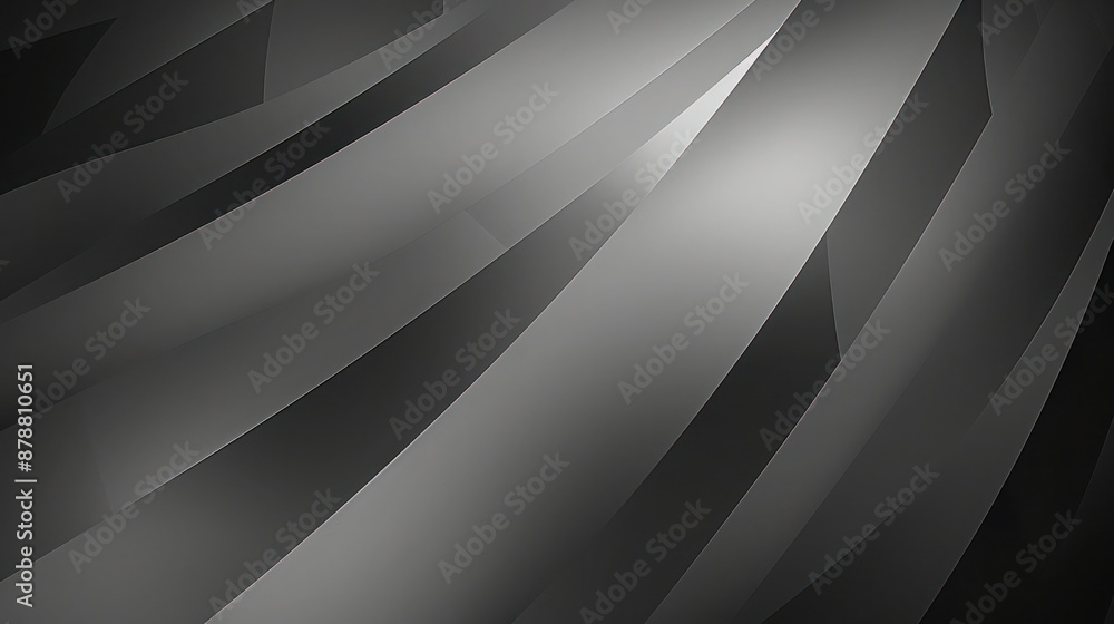 Poster abstract background, gradient blurs in a monochromatic scheme of dark grays transitioning to light g