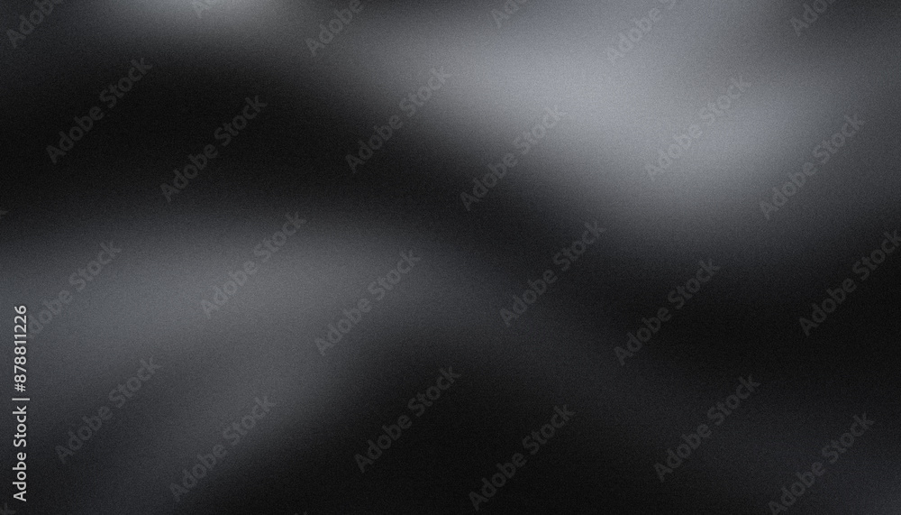 Poster abstract grey background with smooth lines flowing on black gradient