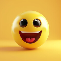 Fototapeta premium 3D rendering cute smiley face emoji 