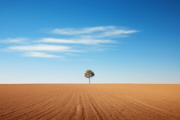 Tree In Distance Tranquil Outback Vista Minimalist Composition in Gold and Blue.jpeg